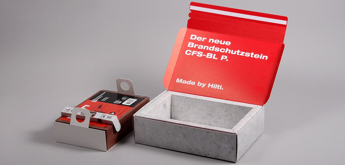 Hilti Mailing für einen Brandschutzstein