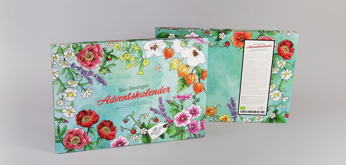 Bunt bedruckter Adventskalender