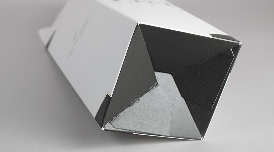 Faltschachteln mit Automatikboden - Beispiel Crémant Flaschenverpackung