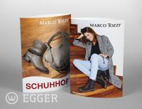 Ellipsenaufsteller für Schuhwerbung