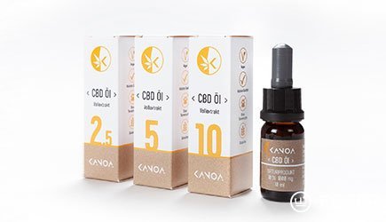 CBD Produkte in bedruckten Verpackungen