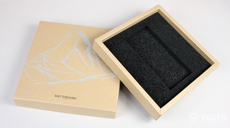 Schmuckverpackungen - Stüplschachteln aus Naturkarton mit Schaumstoffinlay