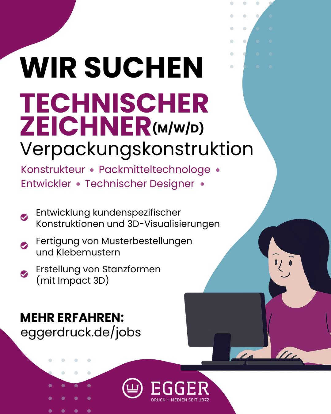 Werde Teil unseres Teams! 🚀
Wir suchen einen Technischen Zeichner (m/w/d) im Bereich Verpackungskonstruktion.
Du hast ein Auge fürs Detail, denkst konstruktiv und möchtest innovative Verpackungslösungen mitentwickeln? Dann bist du bei uns genau richtig!
Das erwartet dich:
✔ Entwicklung individueller Verpackungskonzepte & 3D-Visualisierungen
✔ Arbeit mit modernen Tools wie Impact 3D
✔ Enge Zusammenarbeit mit Produktion und Kunden
✔ Ein familienfreundliches Umfeld
Das bieten wir dir:
✨ 30 Tage Urlaub
✨ Flexible Arbeitszeiten + Zeitkonto
✨ EGYM Wellpass & Mitarbeiterrabatte
✨ Weiterbildungsmöglichkeiten
Jetzt bewerben und gemeinsam Verpackung neu denken:
👉 eggerdruck.de/jobs
#jobs #stellenangebot #technischerzeichner #karriere #eggerdruck