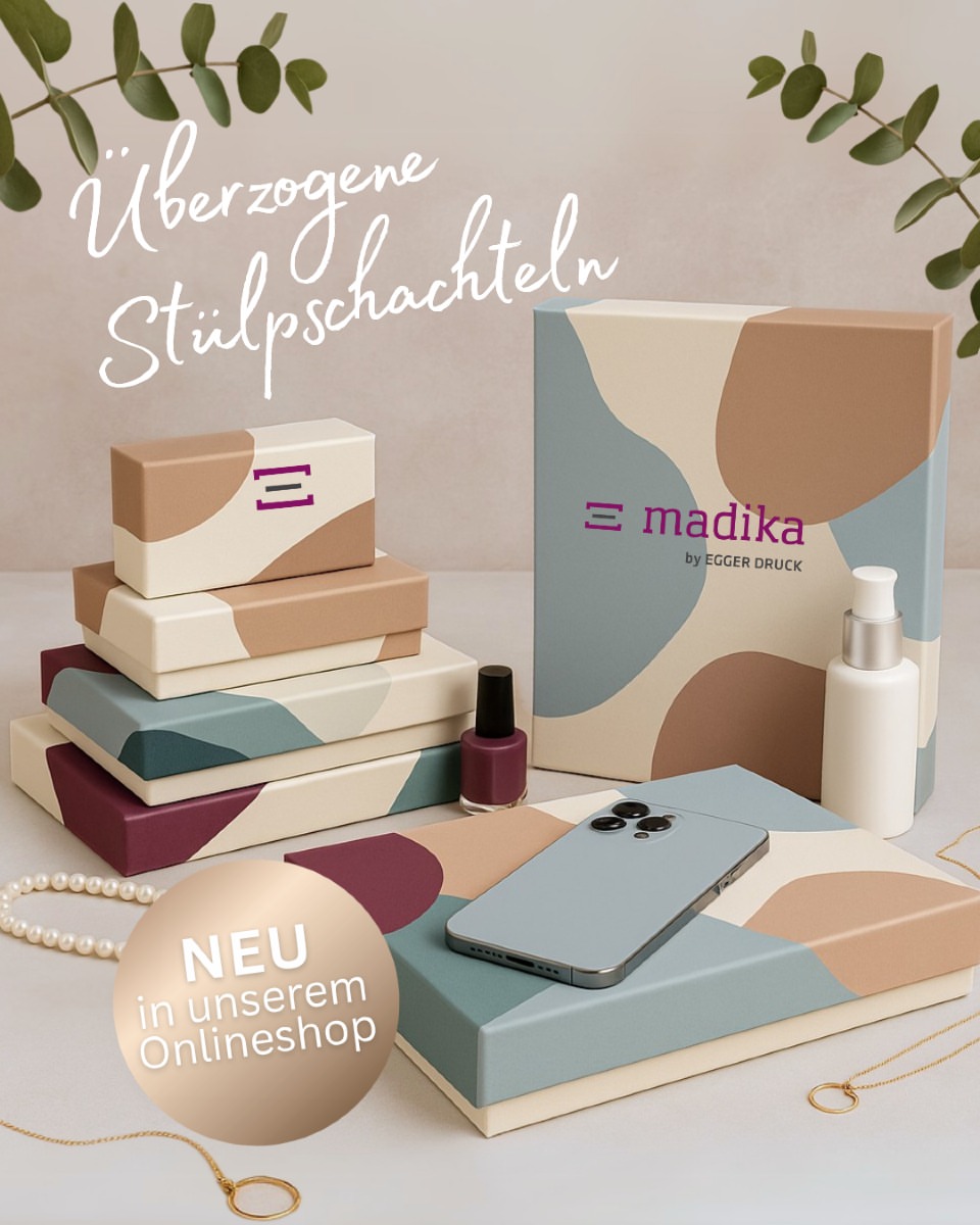 Endlich wieder da: Unsere überzogenen Stülpschachteln bei madika.de!
Gute Nachrichten für alle, die Wert auf edle und stabile Verpackungen legen:
Unsere beliebten überzogenen Stülpschachteln sind ab sofort wieder direkt im Onlineshop bestellbar!
Was macht diese Verpackung so besonders?
✅ Premium-Qualität
✅ sehr stabil und langlebig
✅ in 6 Standardformaten sofort verfügbar
✅ ideal für hochwertige Produkte, Geschenke, Präsentationen oder Verkaufsverpackungen
✅ individuell bedruckbar und gestaltbar
Einfach Wunschformat wählen, konfigurieren und direkt online bestellen 👉 https://www.madika.de/stuelpschachteln-ueberzogen
Fragen? Unser Service-Team ist für euch da!
